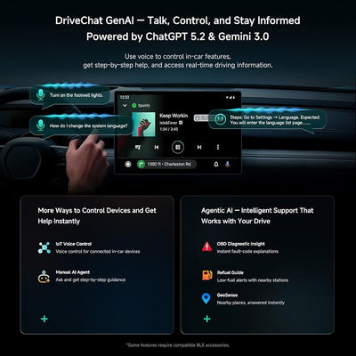 Wireless CarPlay&Android Auto Adapter Magic AI Box with 4G LTE | 8GB+128GB | GPS | Full Android OS | OBD II, Compatible with Wired Factory CarPlay&Android Auto, Support for YouTube/Netflix
