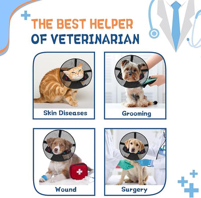 Dog Cone Collar to Stop Licking, Soft Mesh Recovery Collar After Surgery with Liner, Elizabeth Cone Alternative for Medium and Large Dogs, for Surgery, Spay, Neuter, Wound Care,XL,Colorful