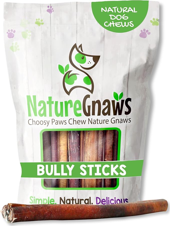 Bully Sticks for Dogs 11-12" (8oz) - Mixed Thickness - Long Lasting for Aggressive Chewers and Large Dogs - Natural Beef Dog Chew Bones
