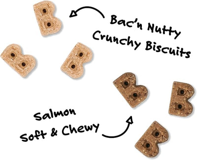 Bocce's Bakery Salmon Cookie + Bac’n Nutty Biscuit Dog Treat Bundle – Natural, Wheat-Free Biscuits and Soft & Chewy Cookies Made with Real Ingredients and Baked in The USA – 2 Pack Bundle
