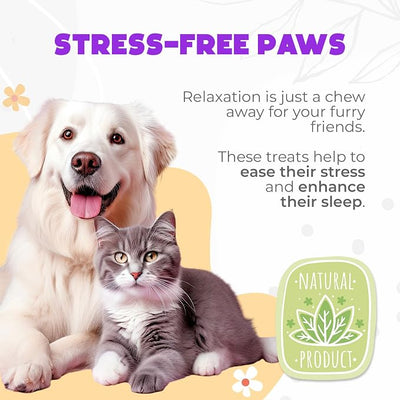 Hemp Calming Chews for Dogs Anxiety 60 pcs - Chicken Flavored - Dog Anxiety Relief - Dog Calming Chews - Melatonin for Dogs - for Stress, Travel, Check-up, Barking or Grooming - Dog Calming Treats