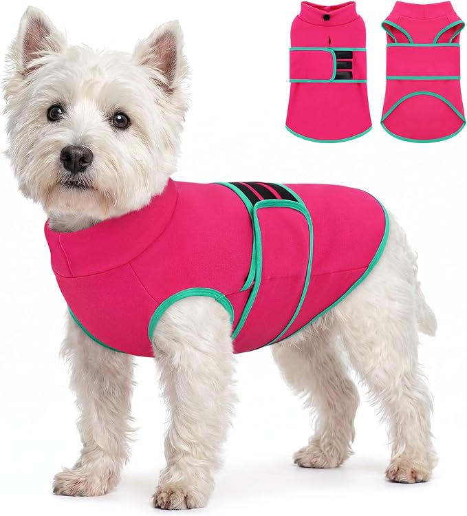 Dog Anxiety Calming Vest,Gentle Compression Anxiety Suit for Dogs,Soft Stress Relief Dog Thunder Jacket,Breathable Dogs Calming Shirt for Separation,Thunder, Fireworks, Rosered, XS