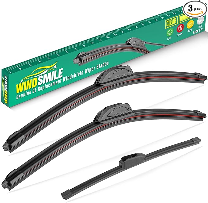 24" 20" 10" Windshield Wiper Blades Replacement for Kia Soul 2020 2021 2022 2023 2024 2025 Premium All Weather Front Rear Wipers Set - OEM Quality (Pack of 3)