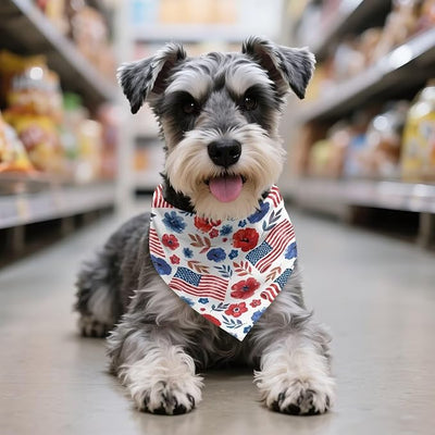 KEIAHUAN 250th Anniversary Dog Bandana USA Flag Dog Bandana Puppy Triangle Scarf Lightweight Pet Accessories for Small Medium Large Dogs Cats