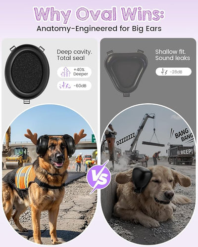 IAD Dog Ear Muffs Noise Protection – Noise Cancelling Dog Ear Muffs for Fireworks, Thunder & Anxiety