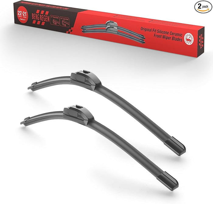 BERG REGEN® 22"+21" Silicone Windshield Wiper Blades Replacement for Toyota Tacoma 14-05 Pilot 14-09/ Jeep Grand Cherokee 20-11/ Dodge Durango 20-11 +More All-Season Automative Wiper Blades Pack of 2