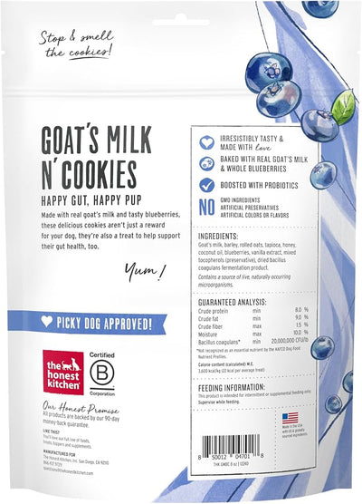 The Honest Kitchen Goat's Milk N' Cookies: Slow Baked with Blueberries & Vanilla, 8 oz Bag