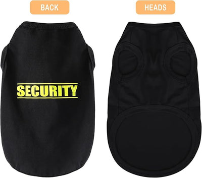 Discover Cozy Cotton Canine Wear: Soft, Lightweight, and Breathable Dog Shirt Vest with Eye-Catching Graphics(Security), Keeping Your Furry Friend Warm and Comfy! Black XXL