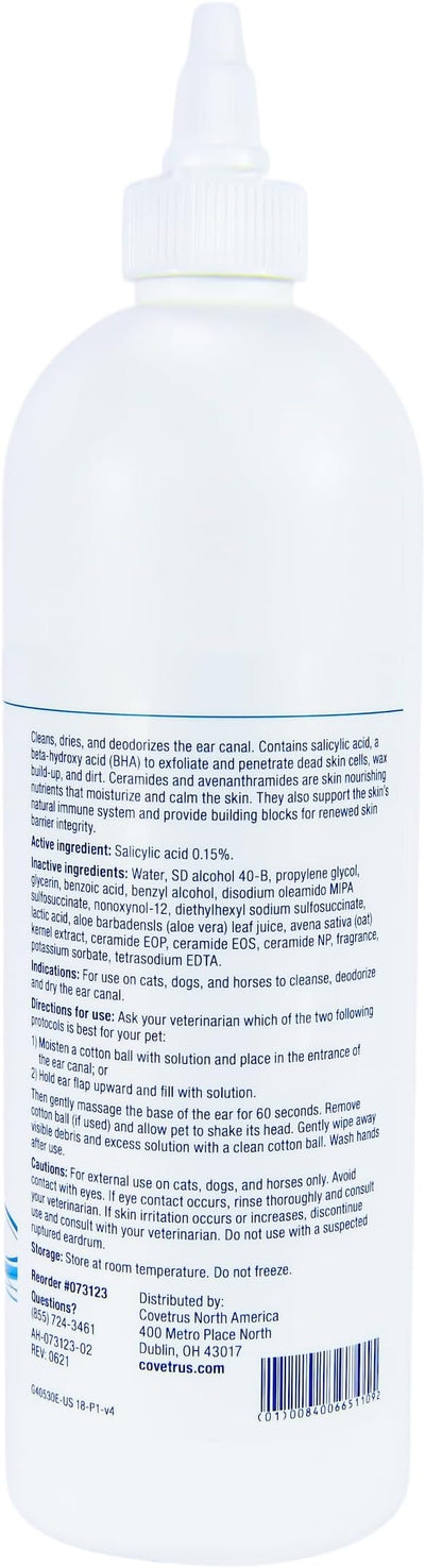 Covetrus CeraSoothe® SA Ear Cleansing Solution for Dogs, Cats & Horses – Salicylic Acid Formula to Remove Wax, Debris & Odor, 16 oz