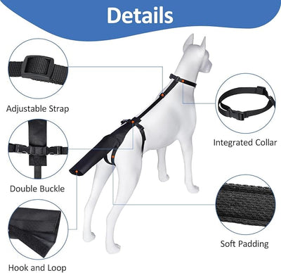 BARKLESS Dog Tail Protector, Dog Tail Guard for Medium Large Dogs, Adjustable Cover to Prevents Licking Wounds, Breathable Tail End Bag for Recovery (Black, L)