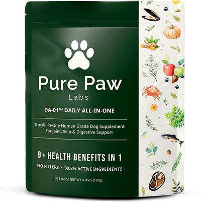 DA-1 Daily All-in-One Dog Supplement Powder | Dog Multivitamin with Probiotics for Gut Health | Supports Skin & Coat, Joints, Allergies & Immune Health | Human Grade Formula