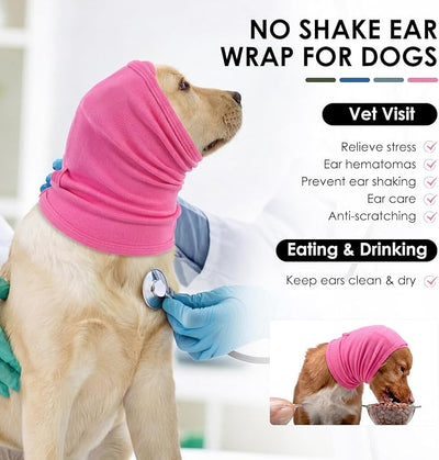 KOESON Dog Calming Hoodie for Large Breeds, Adjustable No Shake Ear Wraps for Dogs, Soft Dog Ear Muffs Noise Protecion, Pet Head, Ear & Neck Covers for Thunder, Firework, Separation Anxiety, Hematoma