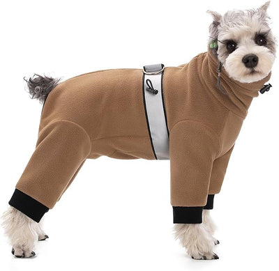 Polar Fleece Dog Pajamas Bodysuit - Small to Medium Dogs, Winter Jacket & Sweater for Small Dogs, Four-Legged Warm Clothes