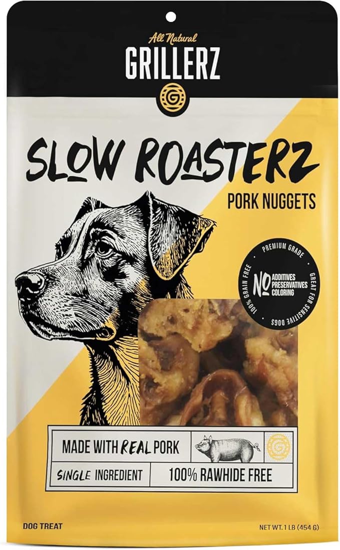 Pork Nuggets for Dogs, 1 lb Bag, Natural Dog Chews, Single Ingredient, High Protein, Easy to Digest, Supports Healthy Teeth, For All Life Stages