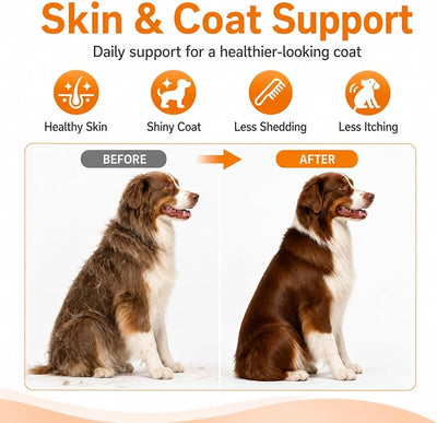 Krill Oil Omega 3 Supplement for Dogs, Allergy & Itch Relief, Skin and Coat Support for Shedding, Softgels for Joint Health with EPA DHA & Astaxanthin, 90 Count
