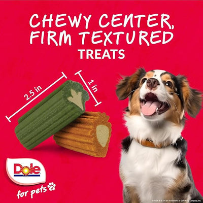 Dole for Pets Dog Chews Broccoli and Carrot Vegetable Flavored Treats No Artificial Colors Flavors Preservatives No Wheat Corn Soy Plant Based 7.05 OZ 6 Pack for Everyday Rewarding and Training Use
