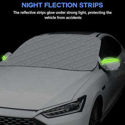 Windshield Cover for Ice and Snow for Ford Escape 2000-2019 2020 2021 2022 2023 2023 2024 2025, Car Magnetic Anti-Snow Cover Frost with Side Mirror Covers Accessories,Silver