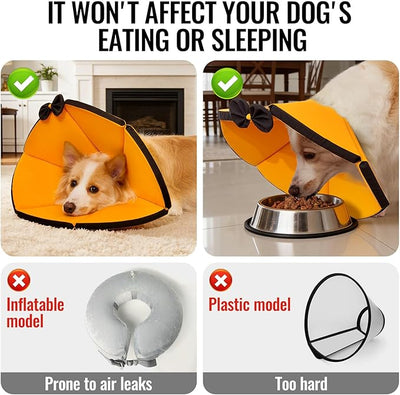 MAXFUT Soft Dog Cone Collar,Foam Cone for Dogs to Stop Licking After Surgery,Non Inflatable Dog Donut Cone (Orange, XXL)