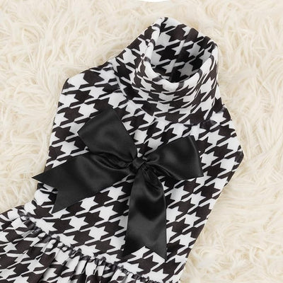 CuteBone Turtleneck Dog Velvet Dress Puppy Skirt Costume Pet Clothes Cat Apparel with Bow Hair Rope for Small Dogs CVD04L