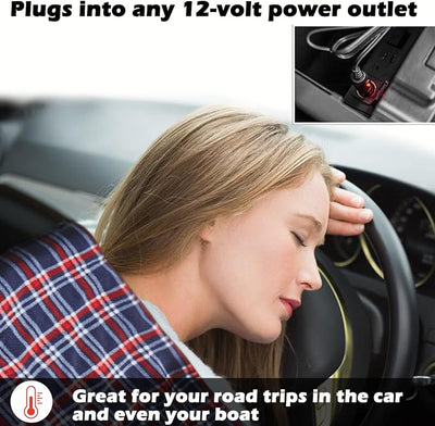 Big Ant Electric Car Blanket 12V Heated Car Blanket with 4 Hours Auto Off, Fast Heating Level Electric Blanket for Car Truck SUV RV Car Electric Blanket 58" x 42" (Red Blue,Upgrade Model)