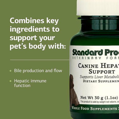 Standard Process Canine Hepatic Support - Dog Supplement to Aid Liver Health - Hepatic Immune Function & Liver Metabolism Support Supplement - Powder Supplement for Dogs - 30 g