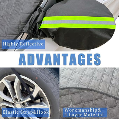 Car Snow Winshield Cover,Magnetic Windshield Cover for Snow,Sun Shade for Car Front Windsheild,Snow Cover with Hook and Strap,Fit for Large Sedan/Large SUV/Pickup/Truck/MPV(Black-65 x49