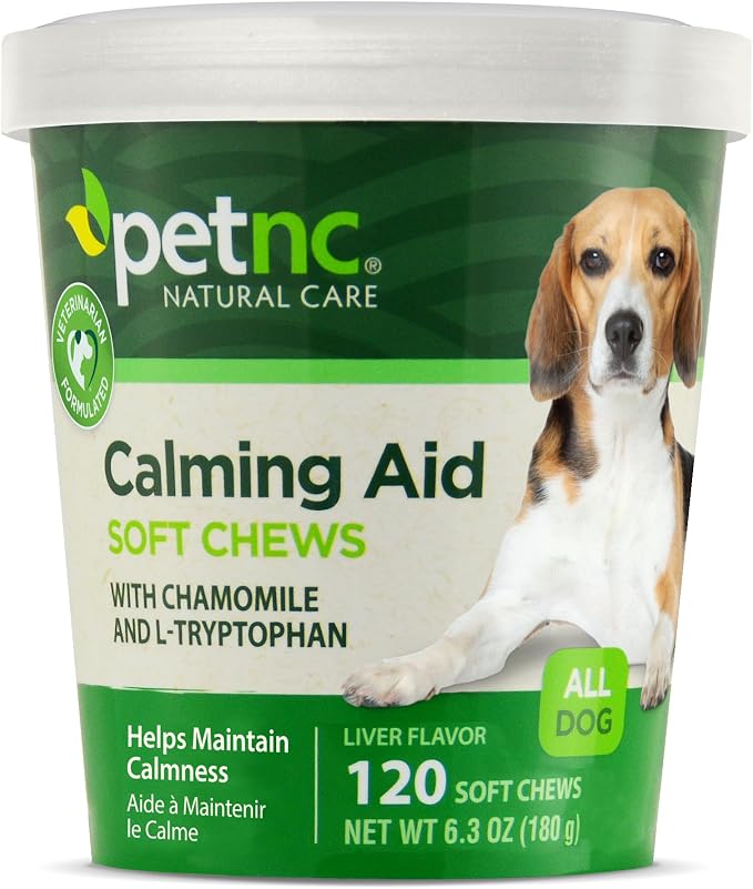 Petnc Calming Aid Soft Chews for Dogs (120 Count), For Dogs, Helps Promote Calmness & Relaxation, Calming Chews for Travel, Grooming, & Separation Support, Liver Flavor