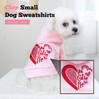 ABRRLO Small Dog Hoodie Clothes Cute Pink Fleece Dog Sweater for Small Dogs Cats Girl Warm Puppy Sweatshirt with Leash D Ring Fall Winter XS Pet Outfits Chihuahua Yorkie Shihtzu Clothing(Cutie Pie,M)