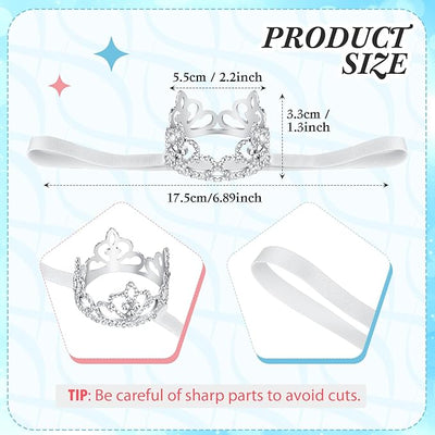 2 Pcs Dog Crown Headband Dog Tutu Dress Set Crystal Rhinestone Tiara Crown Tutu Skirt Pet Dress Costume for Puppy Birthday Party Wedding Photo Prop Costume(Large,Rose Red)