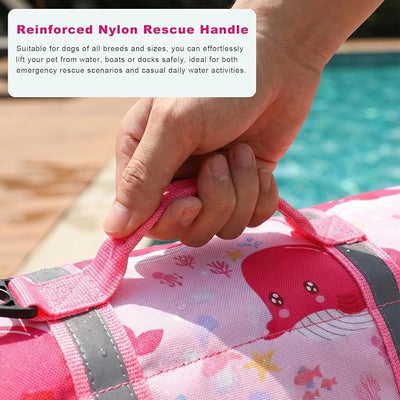 Doglay Dog Life Jacket, Dog Life Vest for Swimming Boating, Adjustable Puppy Life Jacket with Reflective Stripes, Superior Buoyancy Pet Swimming Vest for Small Medium and Large Dogs