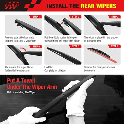 BERG REGEN Silicone Windshield Wiper Blades Replacement for Toyota RAV4 2023 2022 2021 2020 2019,Mazda 5 15-06 Windshield Wipers (Pack Of 3) Automotive Replacement Windshield Wiper Blades- 26"/16"/12"