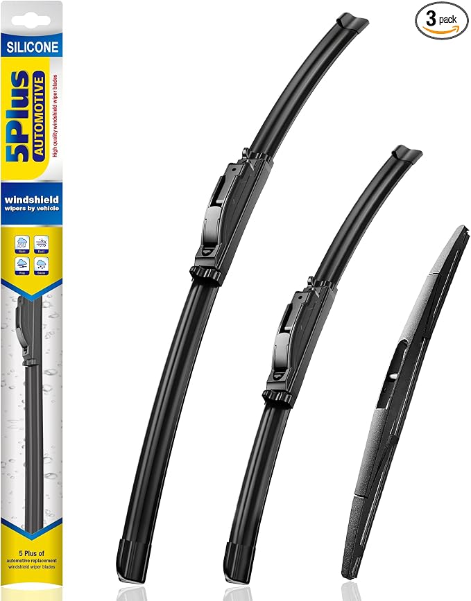 5 PLUS Silicone Windshield Wipers Replacement for Toyota 2024-2019 Corolla 2024-2023 GR Corolla Wiper Blades(3 PCS),Water Repellent Automotive Replacement Windshield Wiper Blades -28"/14"/12"