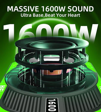 2026 Upgraded 10" 1600W Slim Under Seat Car Subwoofer with Built-in Amp & LED Ambient Lights - Low Profile Bass Sub for Car Audio Individual Controls (LPF/Gain/Bass Boost) High Output Distortion-Free