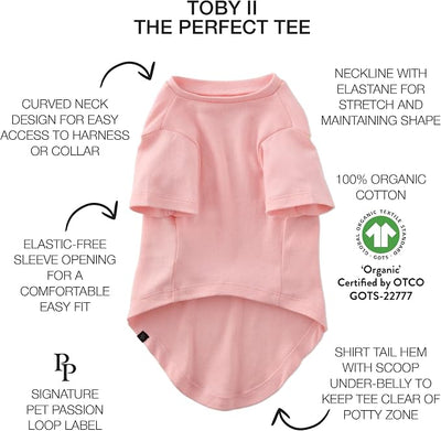 Pet Passion Toby II - The Perfect Tee, 3 Pack Short Sleeve Pet T-Shirt 100% Organic Cotton Tees Clothes for Small, Medium, Large Dogs, Pink Camo, Medium (20-45 lbs)