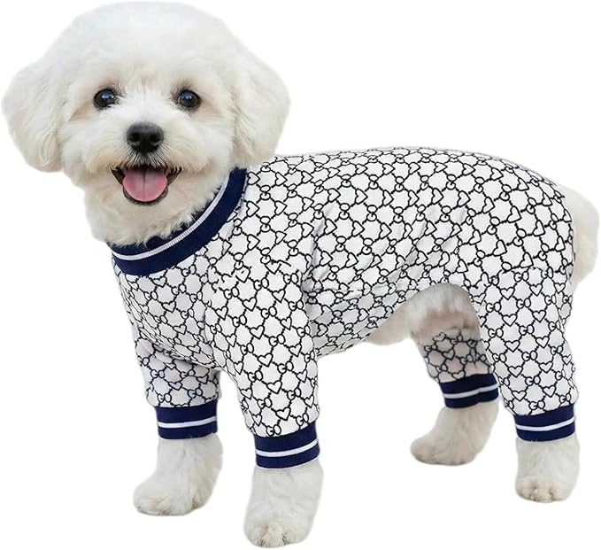 Dog Pajamas & Onesie for Small Medium Dogs, Ultra-Premium Pjs L | Vet-Approved Hypoallergenic 100% Organic Cotton, Soft Breathable & Won't Overheat, Gentler on Skin, Size L Pet:10-15lbs