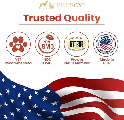 PetScy Omega-3 Fish Oil for Dogs – Supports Healthy Skin, Shiny Coat & Joint Mobility | Pure Wild-Caught Fish Oil with EPA & DHA | Natural Dog Supplement for All Breeds & Sizes – 8 fl oz