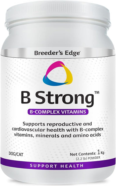 Breeder’s Edge B Strong Powder, B-Complex Vitamin Supplement for Dogs and Cats, Supports Reproductive Health, Promotes Normal Heat Cycles, and Helps Maintain Energy, 1kg