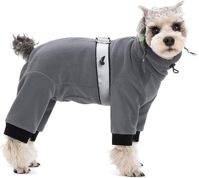 Polar Fleece Dog Coats for Small Medium Dogs, Winter Jacket Sweater Vest Bodysuit, Four-Legged Warm Clothes Pajamas