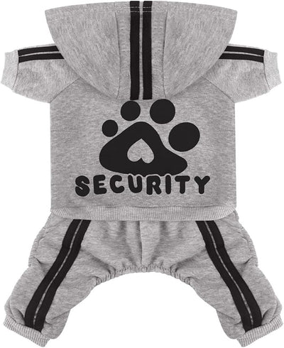 Dog Hoodie Security Clothes 4 Legs Jumpsuit Sweatshirt Hoodies Soft & Warm Dog Outfit Pullover Winter Clothes Dog Sweater for Small Medium Large Dogs Cats (Gray, Large)