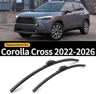 Front and Rear Windshield Wipers for Toyota Corolla Cross 2022-2026 | Quiet and Streak-Free Front and Back Wiper Blades Assembly All-Season OEM Automotive Replacement Accessories