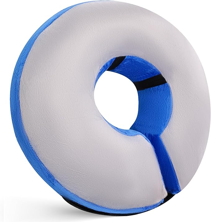 Protective Inflatable Recovery Collar, Soft Blow-up Dog Cone Collar, Pet Donut Cone Collar, Comfy Elizabethan Collar After Surgery for Large Dog to Prevent from Biting & Scratching