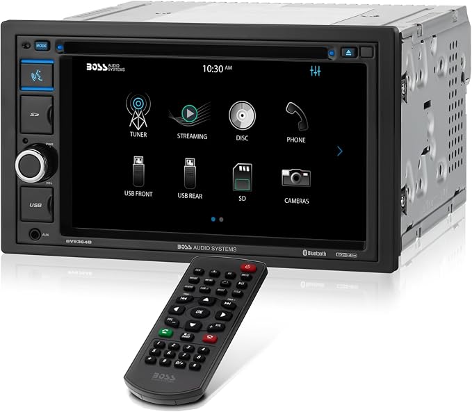 BV9364B Car Stereo DVD Player - Double Din, Bluetooth Audio/Hands-Free Calling, 6.2 Inch Touchscreen LCD Monitor, MP3 Player, CD, DVD, USB Port, SD, AUX Input, AM/FM Radio Receiver