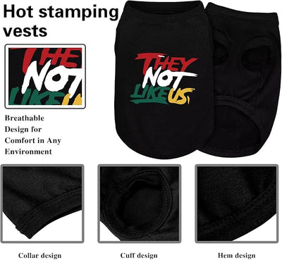 Comfortable Polyester-Cotton Dog Shirt –with 'They NOT Like US', Perfect for Small & Medium Dogs, Soft & Stylish Pet Apparel for Everyday Wear. Black XL