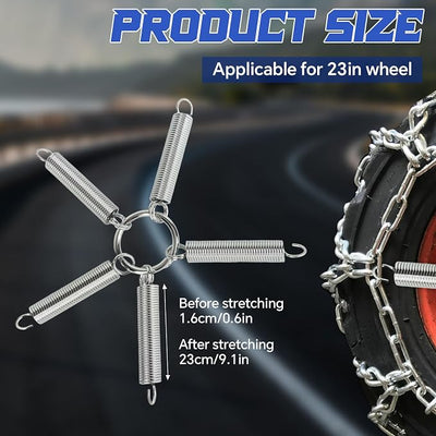 2pcs Tire Chain Tensioner for 23in Wheel Stainless Steel Tire Chain Tighteners for Snow Blower Garden Tractors Riders Lawn Tractor