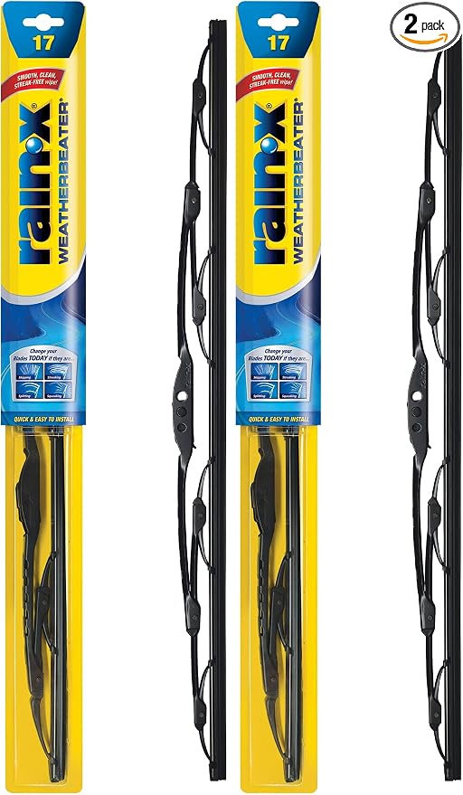Rain-X RX30217 WeatherBeater Wiper Blades, 17" Windshield Wipers (Pack Of 2), Automotive Replacement Windshield Wiper Blades That Meet Or Exceed OEM Quality And Durability Standards