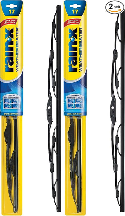 Rain-X RX30217 WeatherBeater Wiper Blades, 17" Windshield Wipers (Pack Of 2), Automotive Replacement Windshield Wiper Blades That Meet Or Exceed OEM Quality And Durability Standards