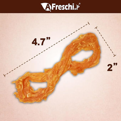 A Freschi srl Turkey Tendons for Dogs, USA-Sourced, Healthy Dog Treats, Rawhide-Free Puppy Chews, Long Lasting, All Natural, Hypoallergenic Dog Treats for Medium Breeds, 3 Count Pack Rope (M)
