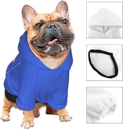 Dog Clothes, Custom Dog Hooded Sweatshirt, Personalized Pet Costume Robe Shirt with Text/Image/Club Name/Pet Shop Logo for Small Medium Large Dogs and Cats, RoyalBlue, M