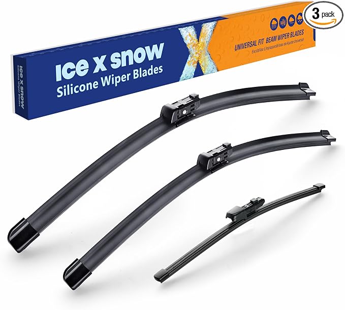 ICEXSNOW® Silicone Windshield Wiper Blades Replacement for Volkswagen Atlas 2018 2019 2020 2021 2022 2023 Automotive Replacement Windshield Wiper Blades (26"+22"+11" Front Rear Wiper Blade Set)