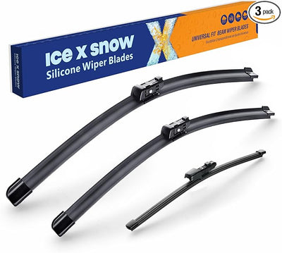 ICEXSNOW® Silicone Windshield Wiper Blades Replacement for Volkswagen Atlas 2018 2019 2020 2021 2022 2023 Automotive Replacement Windshield Wiper Blades (26"+22"+11" Front Rear Wiper Blade Set)